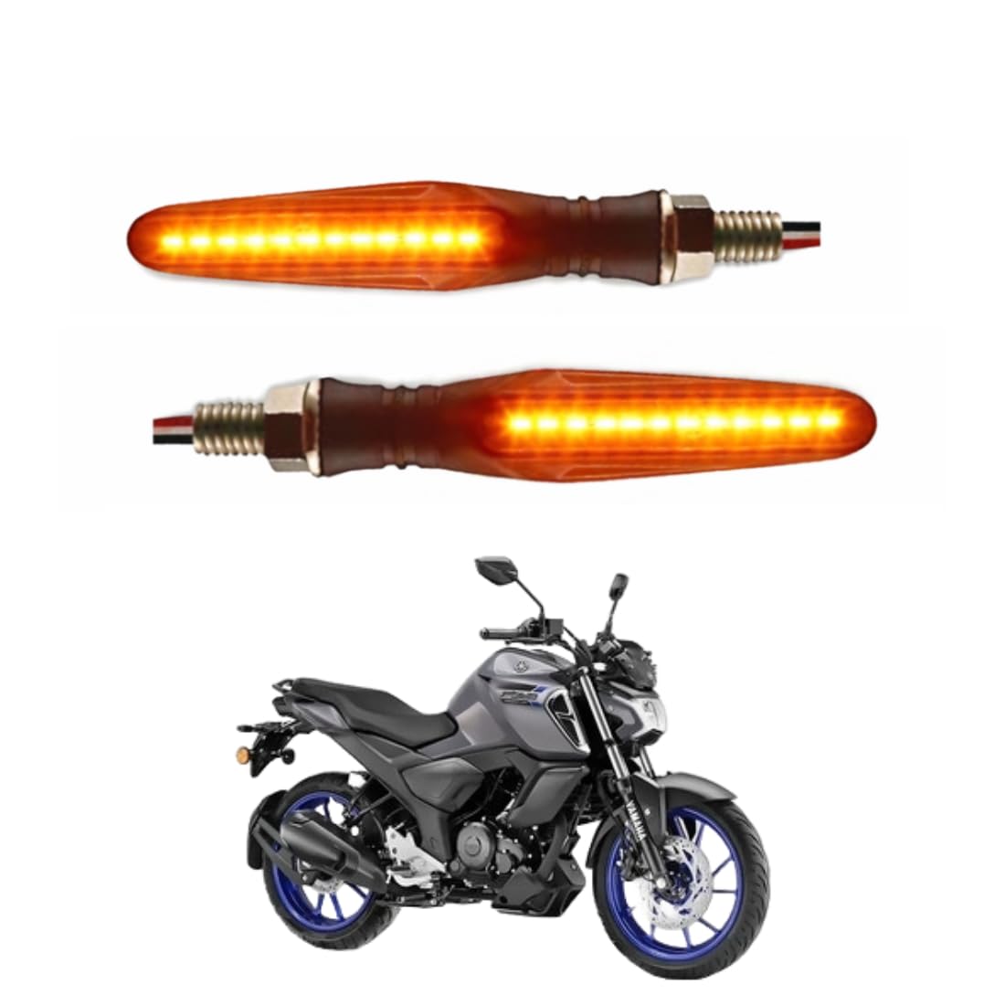 9-LED Waterproof Motorcycle Turn Signal Indicator Light – Yellow Blinker For Yamaha FZ S V3-picture-30