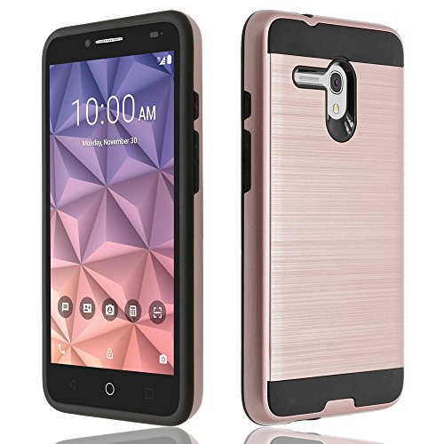 Alcatel One Touch Fierce XL Case, ZeopoCase Hybrid Armor Dual Layer Defender Protective Hard Case Cover for Alcatel OneTouch Fierce XL (5054) (Rose Gold)