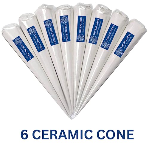 Image of Ceramic Cones & Mirror for Arts & Crafts, Lippan Art, Mandana Art, Texture, Pottery, Liner, DIY Decorative Purposes Kit for Artist, Hobbyists, Boys, Girls Above 5 Year+ (6 Cone & 6 Mirror)