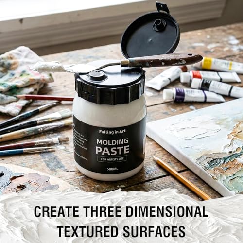Image of Falling in Art 26.5 oz /750 g Modeling Paste for Acrylic Painting | High Density Acrylic Textured Paste for Textured Art and Canvas Paint, Art Projects, DIY, 3D Effect