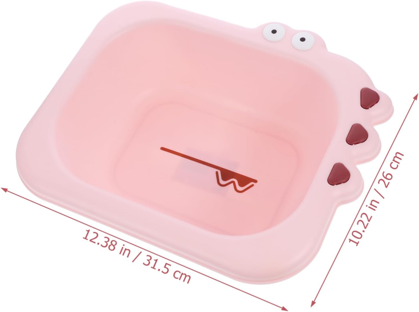 Garneck Portable Wash Basin for Newborns and Smooth Rounded Edges Washing Basin Cute Cartoon Design in Pink for Face Hands Feet and Diaper Cleaning