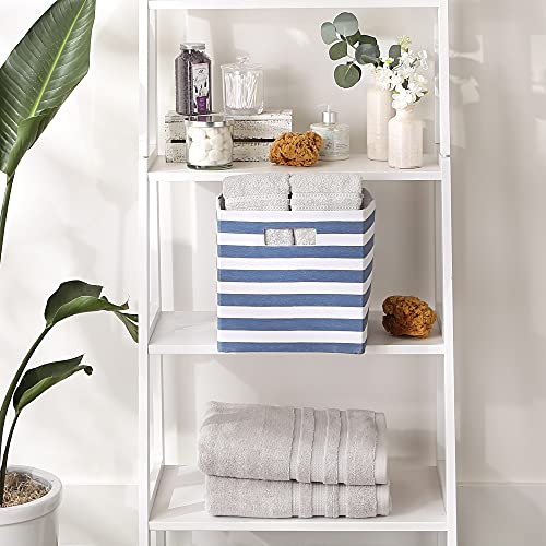 Cube de rangement en polyester DII pliable pour optimiser vos étagères en tissu bleu