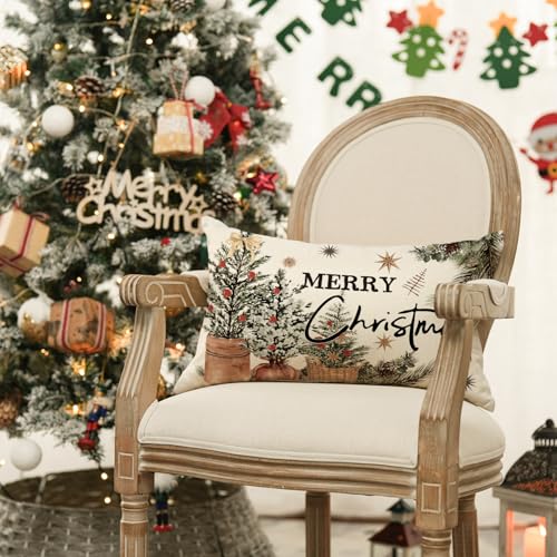 Eucalyptus Red Berries Christmas Pillow Cover – Cozy Holiday Decor - Image 3