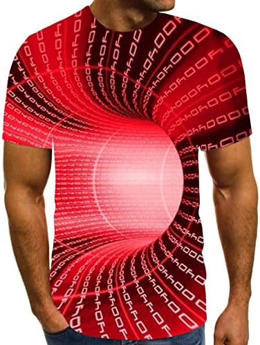 BIFUTON Shirts for Men Short Sleeve, Unisex 3D Optical Illusion Print T-Shirts Short Sleeve Funny Tunnel Graphics O Neck Tee Tops