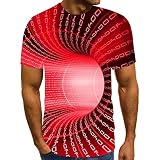 BIFUTON Shirts for Men Short Sleeve, Unisex 3D Optical Illusion Print T-Shirts Short Sleeve Funny Tu