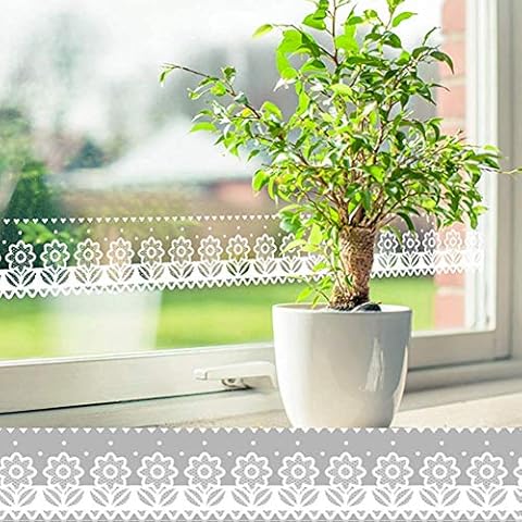 White Lace Transparent Window Stickers Cover
