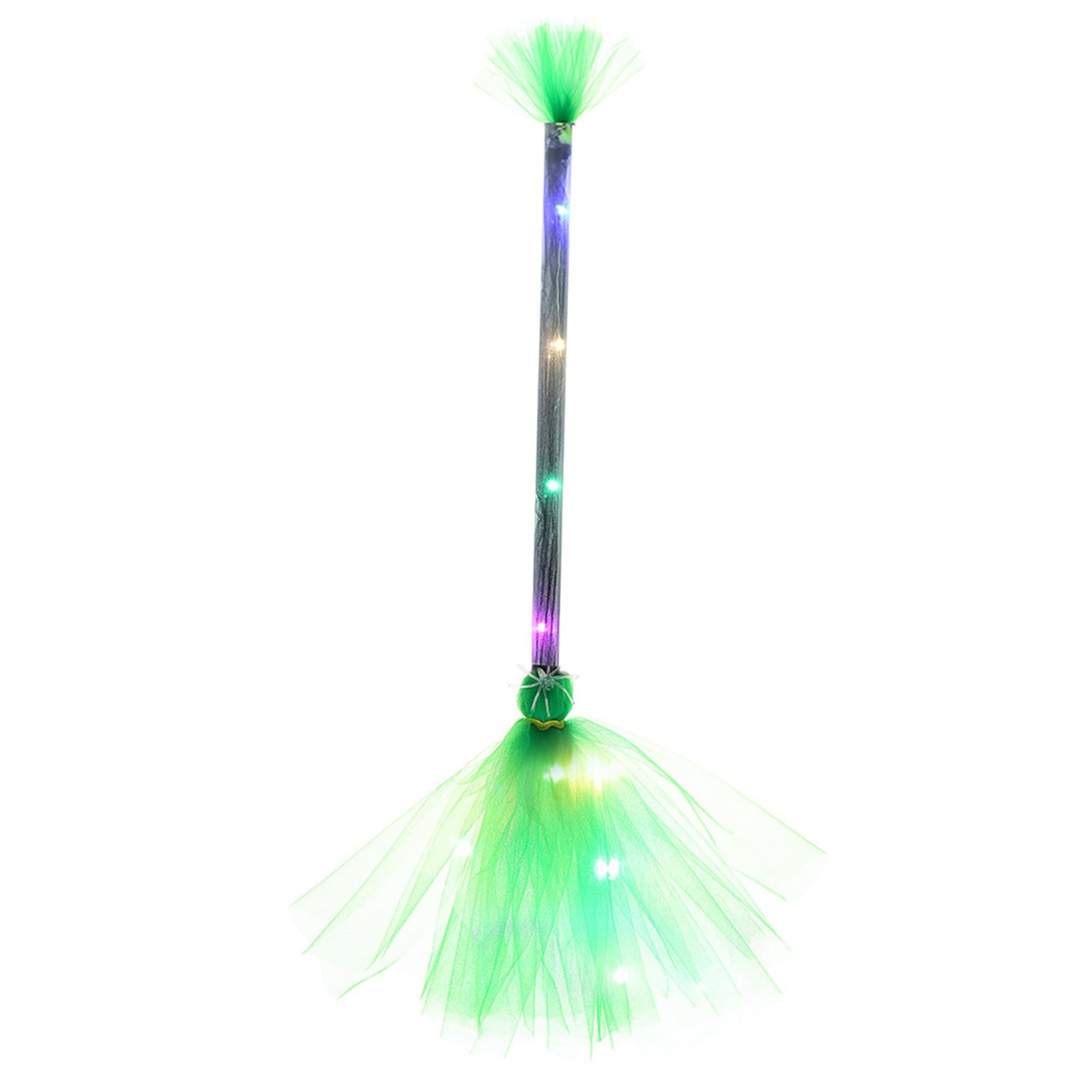 Xinsheinelry Halloween Party Witch Broom with LED Lights Cosplay Broomsticks Props for Halloween Cosplay Costume Accessory Witch Broom
