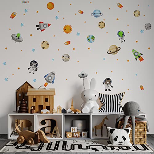 Lipastick Solar System Wall Decals For Kids - Space Wall Stickers Boys Room Wall Decor - Galaxy Wall Decor Playroom - Vinyl Wall Decal - Kids Peel And Stick Wallpaper - Removable Wall Decorations S Size (S, 7202103) #TOP2