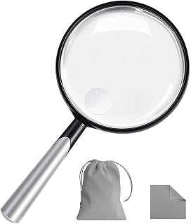 10X 30X Handheld Magnifying Glass for Reading - 110mm Diameter, PMMA Lens, Lightweight & Eco-Friendly ABS Frame, Large Magnifier for Kids Seniors,Suitable for Close Work Hobbies and Science