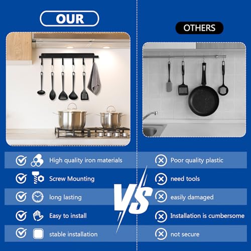 Schlüsselbrett mit Ablage, Schlüsselhalter, Schlüsselboard mit Ablage, Schlüsselleiste Haken, Schlüsselregal mit 6 Haken, Schwarz Schlüsselaufbewahrung, Schlüssel Aufbewahrung für Schlafzimmer Flur