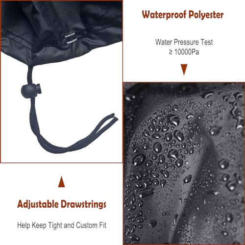 Push Lawn Mower Cover-Heavy Duty 600D Waterproof Push Mower Cover,Walk Behind Lawnmower Cover Waterproof Outdoor-Lawn Care Accessories,Full Water,UV Protection,Fit with Drawstring, Black