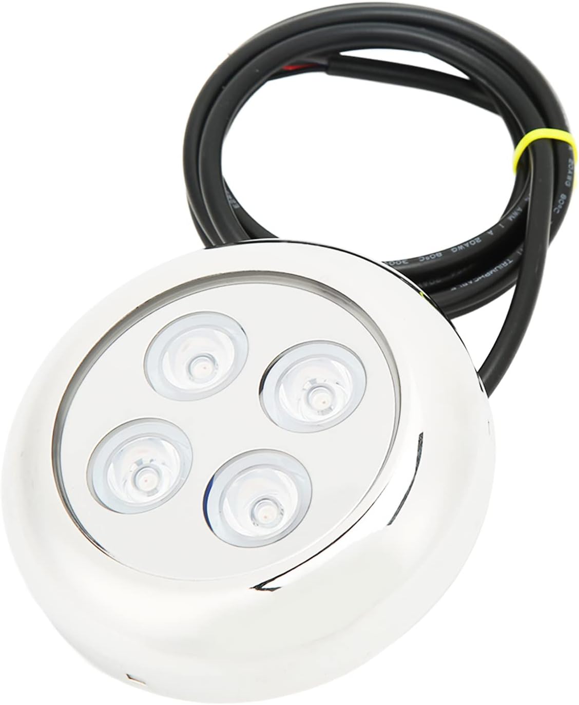 Underwater Boat Lights, 60 Degree IP68 LED Underwater Light with 4 Marine LED for Yachts Boats Sailboats Pontoon (RGBW)