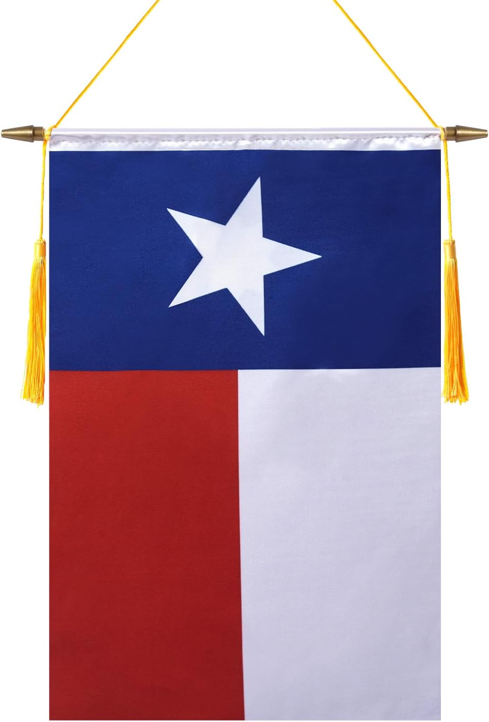 18x12 Inch Texas Wall Banner Flag,Wooden Hanging Pole and Double Satin Finish,USA Texas State Hanging Flag,for House Room,School Classroom, Club and Door