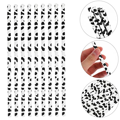 Pitillos desechables con estampado de vaca 60 pcs miniatura 5