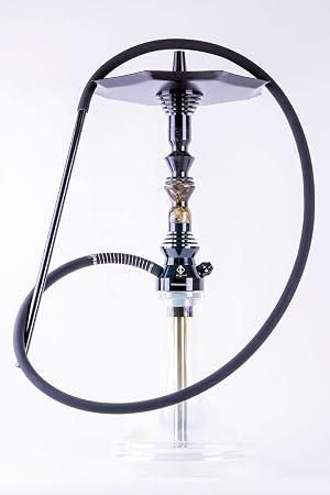B2 Hookah Precious Cut Collection Slate Black Burl Wood INCLUDES MATCHING VASE