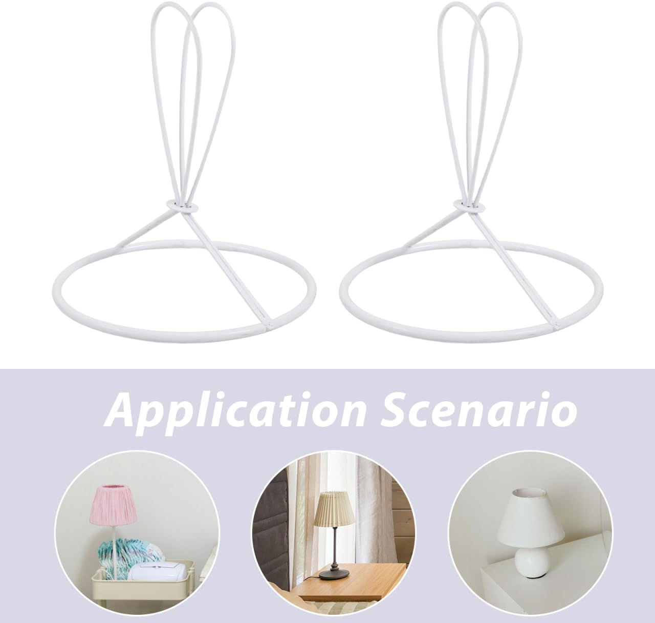 Uonlytech 2Pcs Clip on Lampshade Frame Lamp Shade Clip on Replacement for Round Bulb Holder Wire Lampshade Frame for Table Lamps Floor Lamps Home Restaurant Shop Bedroom image 4