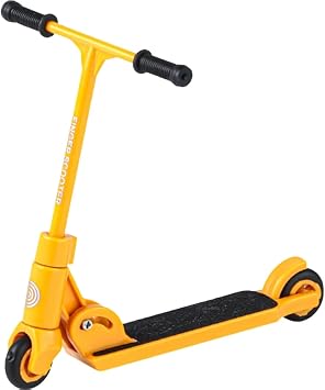 Finger Scooter - 2-Wheeled Scooter - Foldable Finger Scooter BMX with Brake, Non-Slip Precision Control Board for Skate Enthusiasts and Office Desk Fidget Yellow