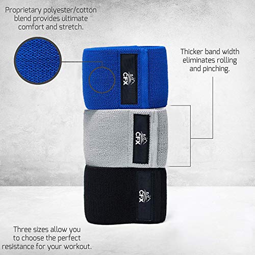 Image of CFX Resistance Bands Set, Exercise Bands with Non-Slip Design for Hips & Glutes, 3 Levels Workout Bands for Women and Men, Booty Bands for Home Fitness, Yoga, Pilates