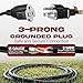 iWork 10ft Black Extension Cord, 16/3 SJTW Heavy-Duty, 10' Cable 3-Prong Grounded Plug, Weather-Resistant Power Strip, UL Listed, 13 Amp/1625 Watt Capacity, 10-Foot Extension Cords for Indoor/Outdoor