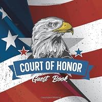 Court of Honor Guest Book : American Flag Eagle Blank Lined Scout Sign in Journal 1698954077 Book Cover