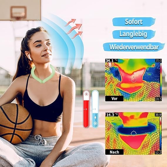 Veemok Wearable Neck Cooler Ice Ring – Reusable Cooling Tube & Neck Wrap for Hot Weather & Summer Heat (Multicolor) (Pack-1) 2