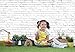 Funnytree 7X5ft White Rustic Brick Wall Backdrop for Birthday Wedding Festival Themed Party Photography Background Retro Block Newborn Baby Portrait Photo Studio Props Decorations Banner