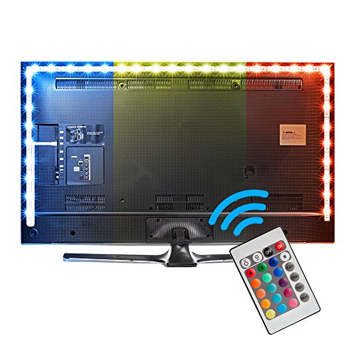 XCSOURCE 39inches LED TV Bias Lighting Backlight Strip RGB Changing Color Remote Control Strip Kit, USB Powered, Ambient Background Lighting for HDTV TV PC Monitor LD1097