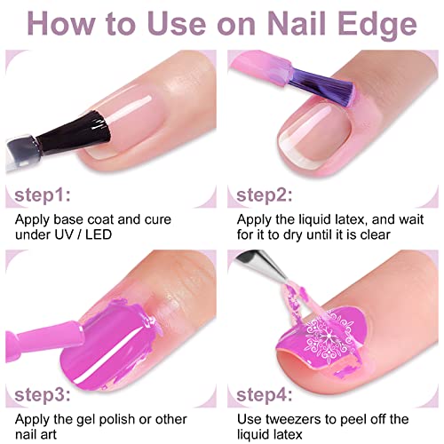 Liquid Latex For Nails - 30Ml Upgraded Antifreeze Fast Drying Latex Tape Peel Off Cuticle Guard, 2 Pack Simply Peel Cuticle Protectors For Nail Art With Tweezers #TOP6