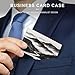 VstaDank Black And White Mountain Business Card Holder Fashion Aluminum Alloy Flip Cover Credit Card Holder High End Professional Name Cards Case Exquisite Pocket Metal Cards Holder for Work
