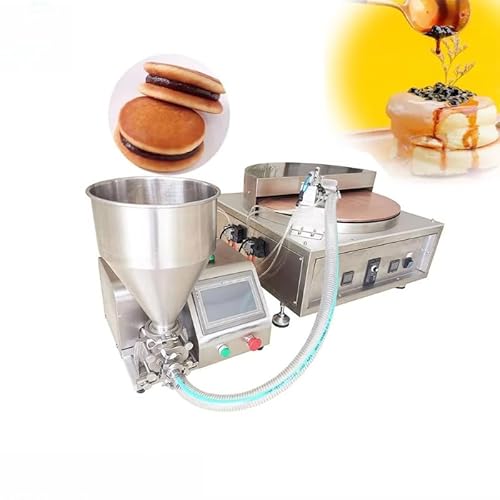 Pancake Maker Machine, Commercial Semi-Automatic Obanyaki Maker Machine, Round Pan Pancake Production Line for Small Bakery & Food Shop