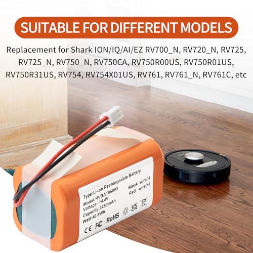 Image of Replacement for Shark Ninja Robot Vacuum Battery Pack RVBAT85005 RVBAT85004 | UR2360EEUS UR250BEXUS RV2600WA EZ RV990 RV991 RV910S RV911AE RV912S RV913S RV915S RV2310DDUS RV2320EDUS RV2303CDUS RV230BEDUS