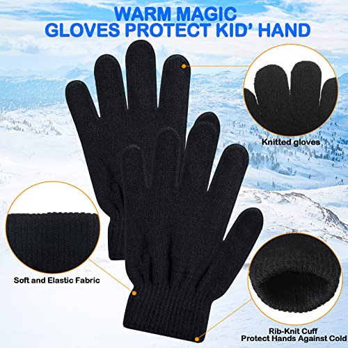 Kenning 72 Pairs Kids Winter Gloves Bulk Knitted Colorful Warm Stretchy Mittens for Boys Girls Operation Christmas(Bright Color)3