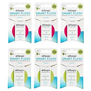 DrTung’s Smart Floss – Natural Floss, PTFE & PFAS Free, Gentle on Gums, Expands & Stretches, BPA Free – Natural Cardamom Flavor (Pack of 6)