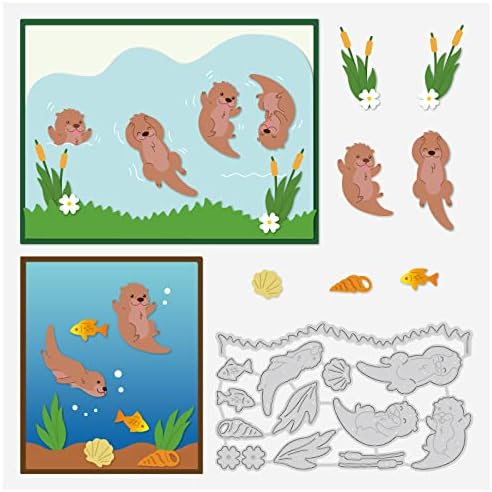 BENECREAT Dog Metal Cutting Dies Stencil Template Carbon Steel Puppy Embossing Tool Die Cut 12.5x9.8cm for Card Making Album Paper Scrapbooking DIY Dies Craft