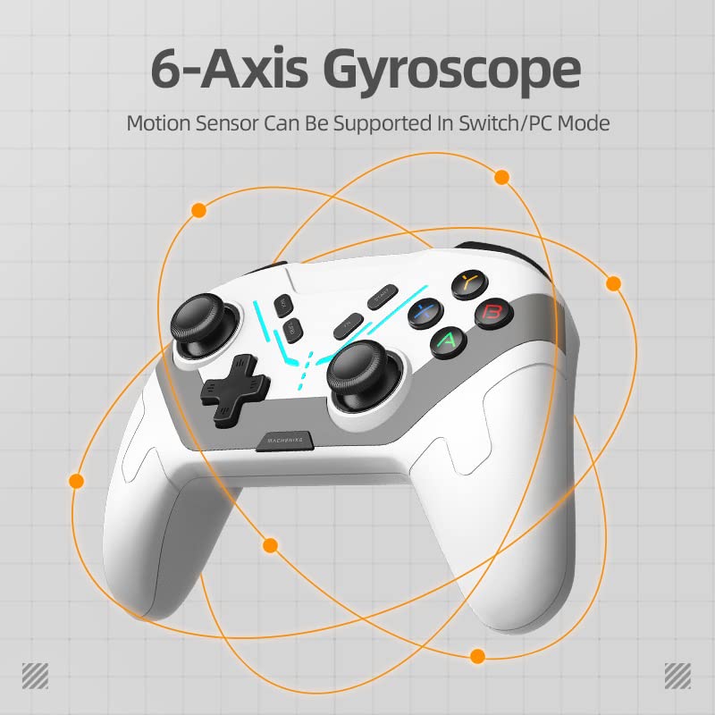 Machenike G6 controller with visual representation of 6-axis gyroscope motion sensing