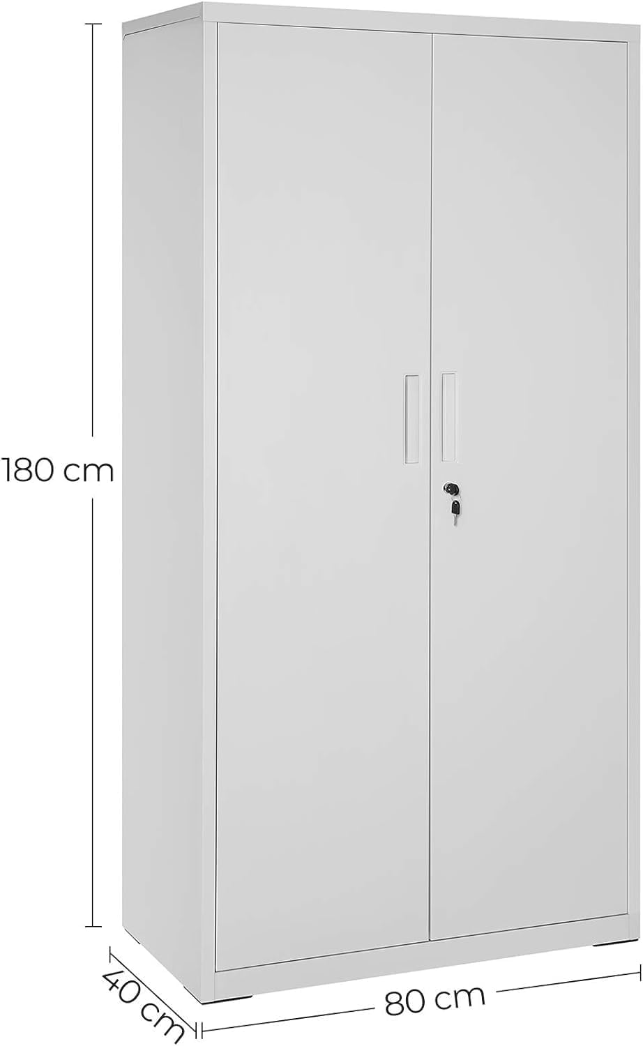 Aktenschrank, Mehrzweckschrank, Stahl-Aufbewahrungsschrank, Doppeltüren, Schloss, Werkzeugschrank, verstellbare Ablagen