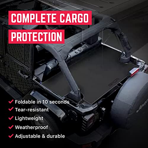 Image of GPCA Cargo Cover for Jeep Wrangler 2007-2018, JK 4-Door SoftTop /Hardtop