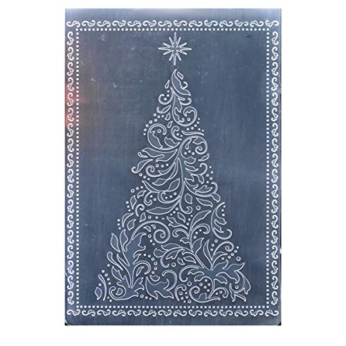 Kwan Crafts Merry Christmas Tree Wish Star Plastic Embossing Folders for Card Making Scrapbooking and Other Paper Crafts, 12.5x17.7cm