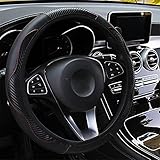 Tamaño universal: la funda para volante de coche se adapta a la mayoría de volantes de tamaño mediano con diámetro de 37-39 cm. Es universal para volantes redondos y en forma de D