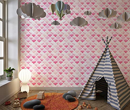 Image of DWELLSINDIA Light Pink Moroccan Boho Wallpaper for Wall Makeover | Self Adhesive Peel & Stick, Thick Textured Premium Paper | Waterproof, Scratch Resistant | Bedroom, Nursery & Living Room | 41x244 cm