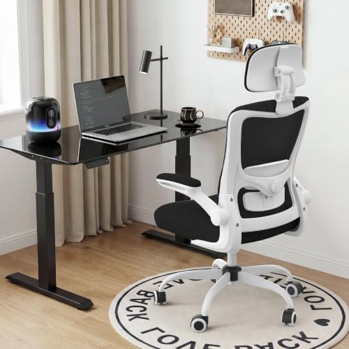Image of Ergonomic Office Chair for Long Hours, Adjustable Padded Lumbar Support for Lower Back Relief, 330 lb Capacity, Comfortable Computer Desk Chair for Home Office, Work & Study