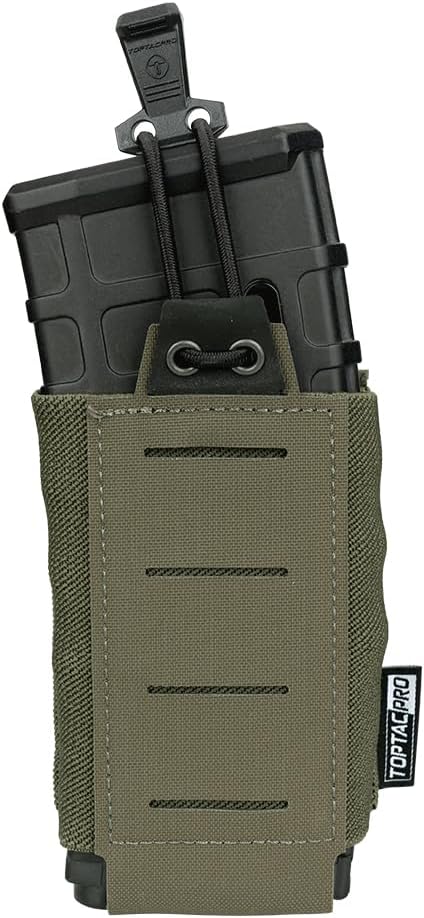 5.56mm Mag Pouch Elastic Single Rifle Magazine Pouch Tactical Molle Magazines Holster with Loop Panel - Image 2