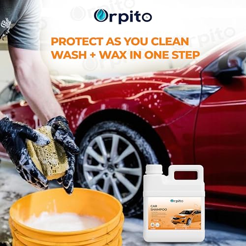 Image of Car Shampoo 5L Multi Fragrance | High Foam Car Wash Liquid | Deep Cleaning Formula | pH Neutral Paint Safe | Removes Dust & Grime | Glossy Finish Wash (1, orange)