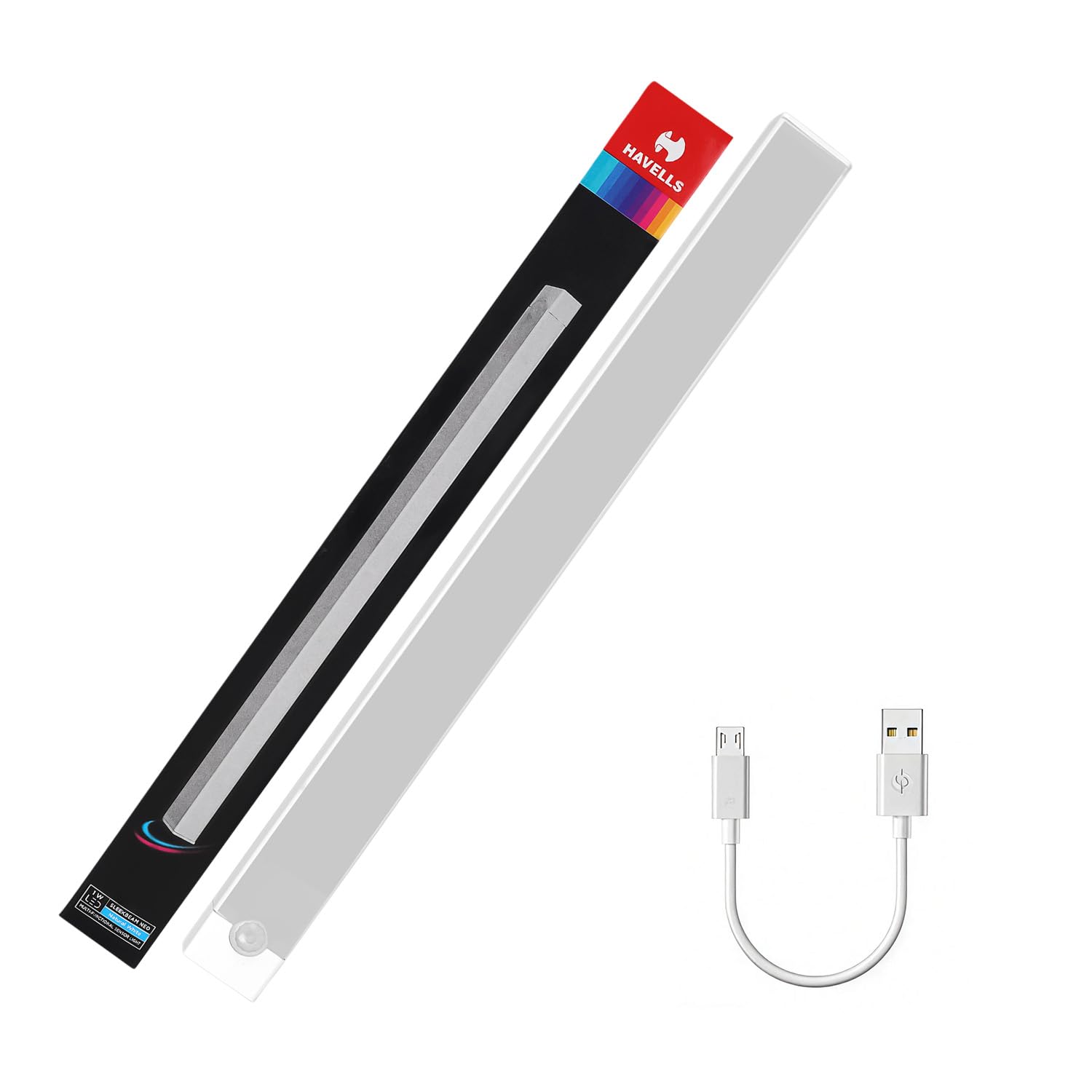 Havells SLEEKBEAM NEO 300MM 1W Rechargeable Motion Sensor LED Light for Wardrobe, Closet, Cabinet, Kitchen, Under Stairs, Drawer, Shelf, Garage, Quick Magnetic Self Installation| Type-C Charging