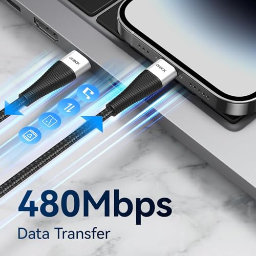 Image of USB C to USB C Cable 6FT 2Pack, 100W Type C Charger Fast Charging Cord Braided, USBC Cable for iPhone 17 Pro Max 16 15 Series, iPad, Samsung Galaxy, Google Pixel, Moto, TCL, LG Phones