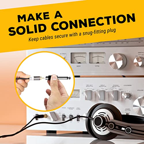 Gls Audio Store Rca To 1/4 Ts Adapter - Rca Female To 1/4 Inch Male Mono Ts Plug Adapter - All Metal Connectors With High Grip Treads - 4 Pack﻿ #TOP4