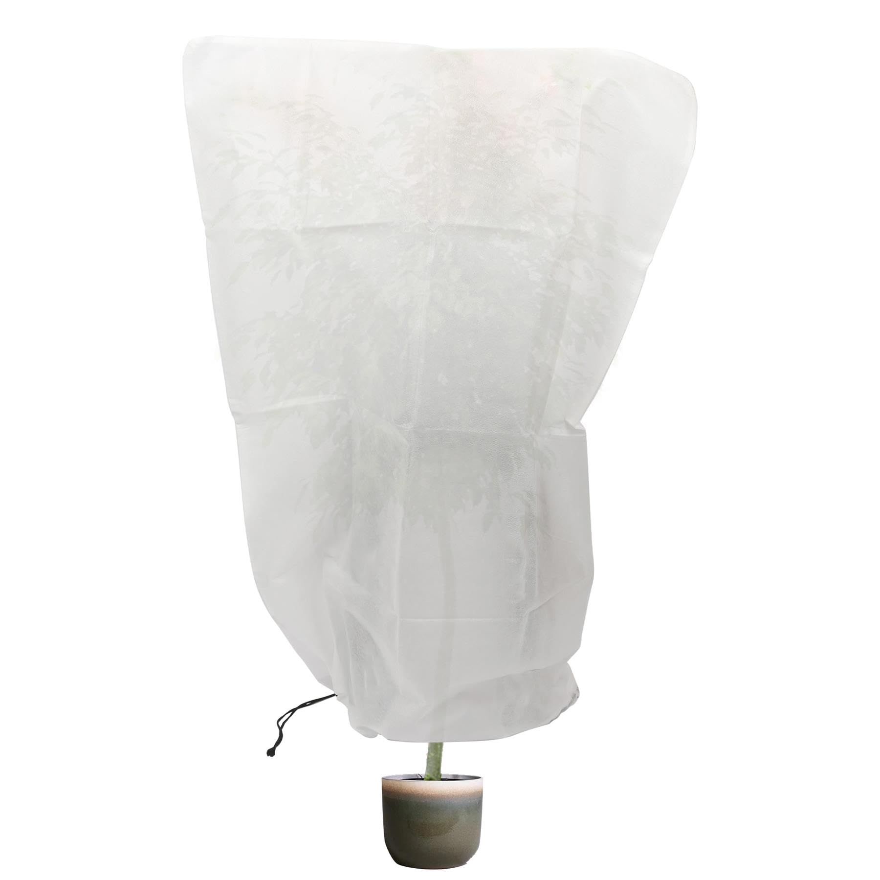 Harbour Housewares 1.2 x 1.8m Plant Fleece Frost Protection Cover - Horticultural Winter Fleece Plant Cover Protector Cloth Blanket with Drawstring for Outdoor Flowers, Trees, Bushes & Shrubs