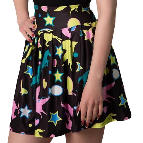 ComfyCamper Black Patterned Costume Skirt for Women - Adult Woman Halloween Magic Wizard Costumes Cosplay S