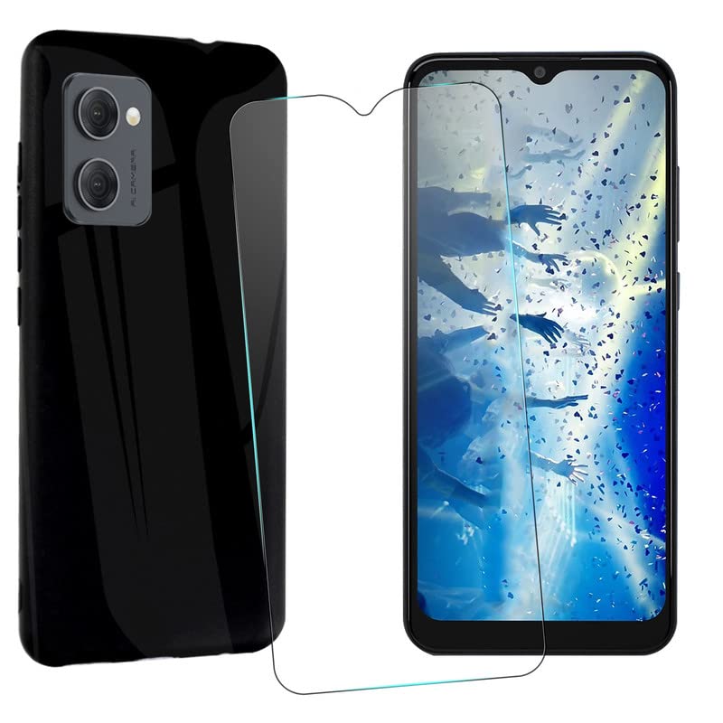 MAOUICI Case for Umidigi G2 (6.52 inches),Black Shell Case for Umidigi G2 with 1 Tempered Glass Screen Protector