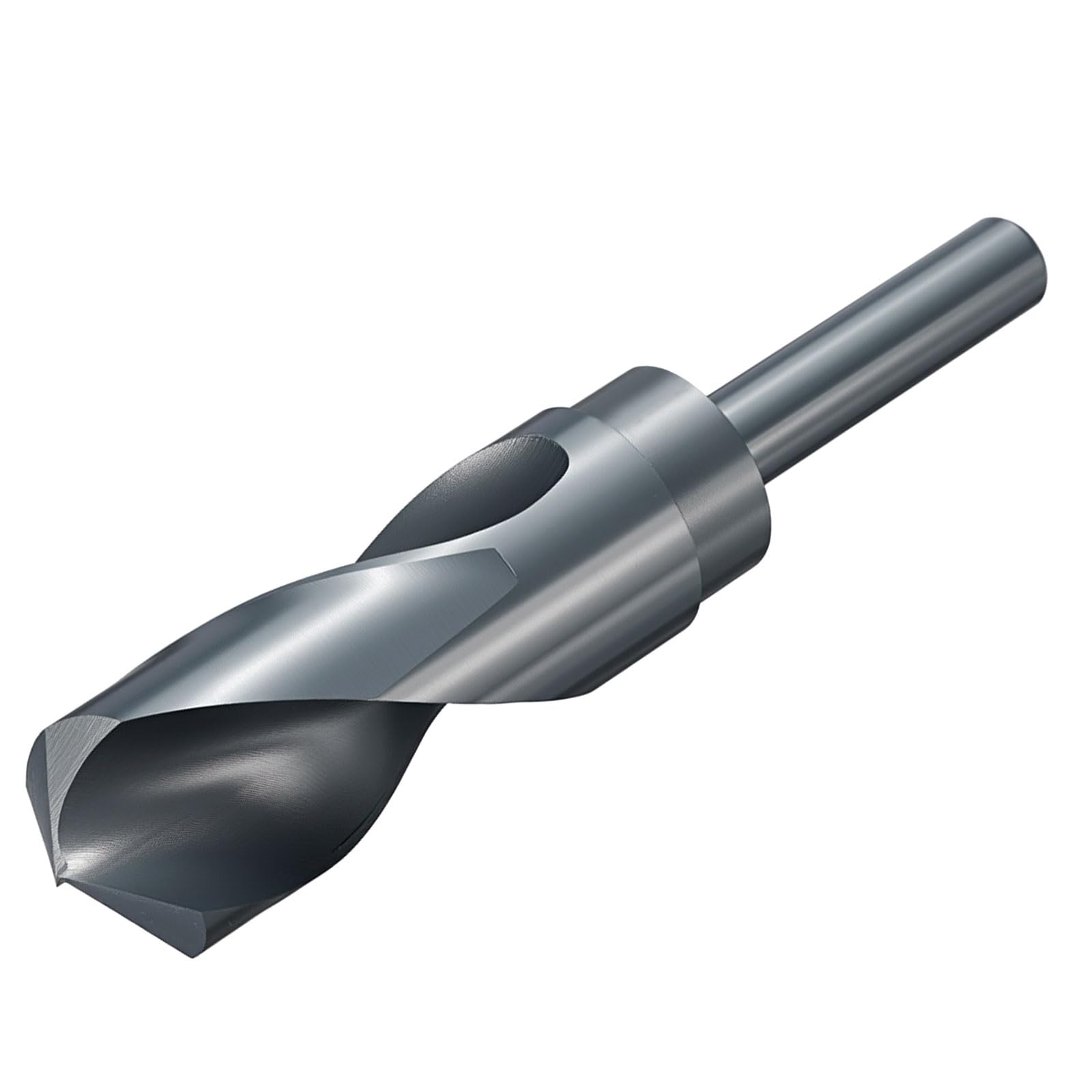 sourcing map Broca de 30,5 mm, vástago reducido de 1,27 cm, M2, acero de alta velocidad, nitruro, negro, brocas de 135° para metal duro, acero inoxidable, profesional